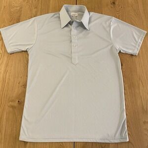 Collars And Co Semi Spread Collar Polo Size M Light Blue Solid Golf Performance